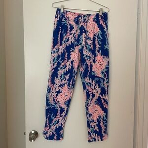 Lilly Pulitzer Blue and Pink Coral Pants